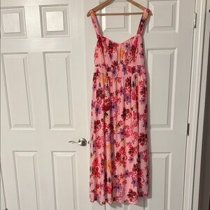 Floral Pink Sleeveless Dress